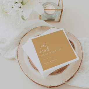 Serviette En Papier Boisson blanc jaune à manger Nous sommes mariés Ma