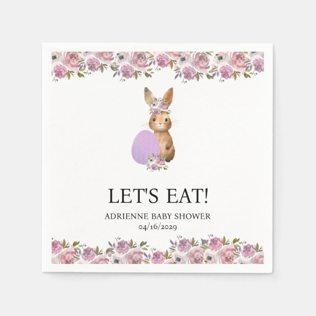 Serviette En Papier Boisson de Pâques Baby Shower  (Devant)