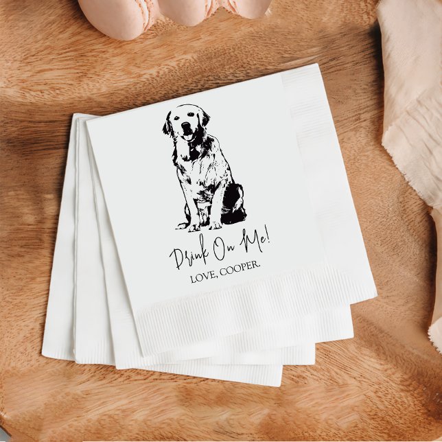 Serviette En Papier Boisson D'Or Sur Moi Chien Cocktail Personnalisé N (Créateur téléchargé)