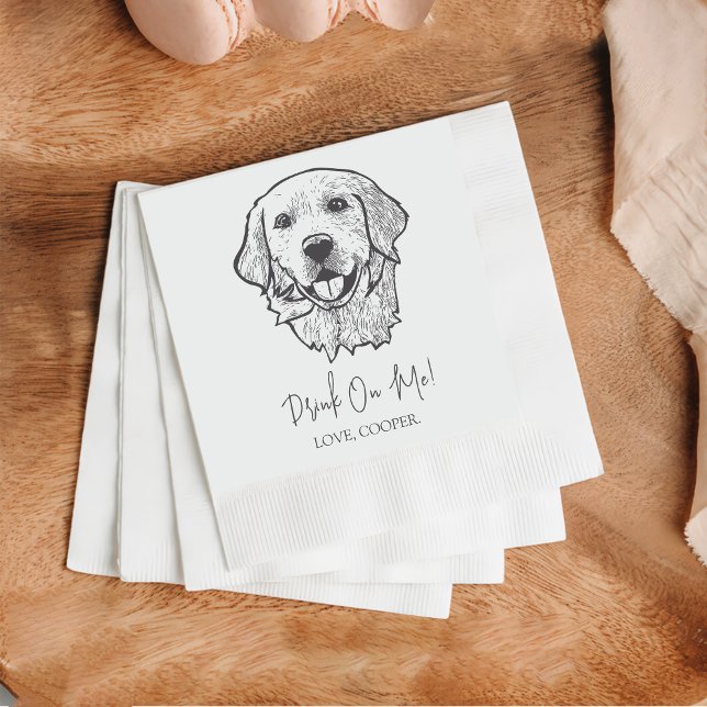 Serviette En Papier Boisson D'Or Sur Moi Chien Cocktail Personnalisé N (Créateur téléchargé)