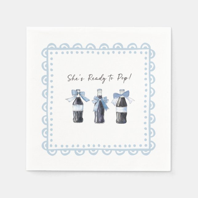 Serviette En Papier Boisson gazeuse bébé bleu prête à POP  (Devant)