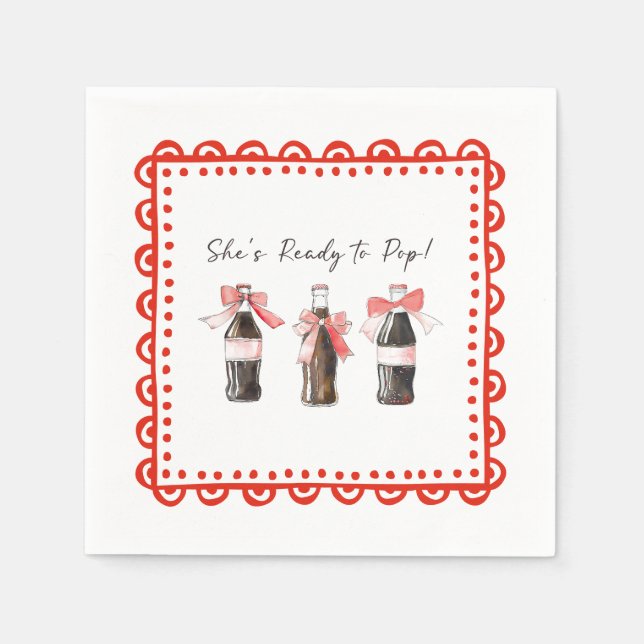 Serviette En Papier Boisson gazeuse bébé rouge prête à exploser  (Devant)