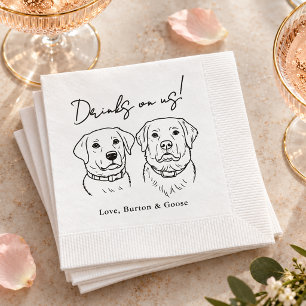 Serviette En Papier Boissons Amusantes pour Nous Deux Mariage de Chien