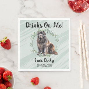 Serviette En Papier Boissons aux miennes ! Photo de chien de Terre-Neu