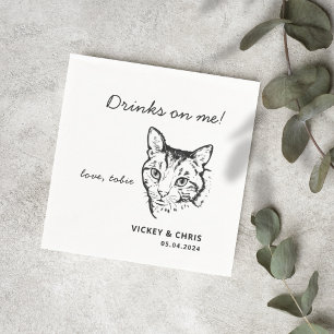 Serviette En Papier Boissons Cute Chat Sur Moi Mariage Animaux