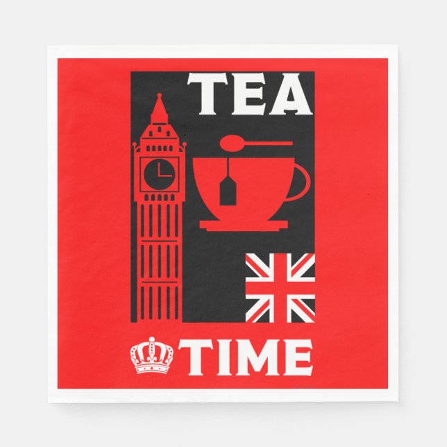 Serviette En Papier Boissons de thé britanniques classiques (Devant)