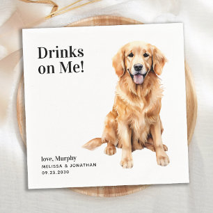 Serviette En Papier Boissons Mignonnes Sur Moi Golden Retriever Pet Ch