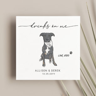 Serviette En Papier Boissons mignonnes sur moi Pet Bandana Mariage chi