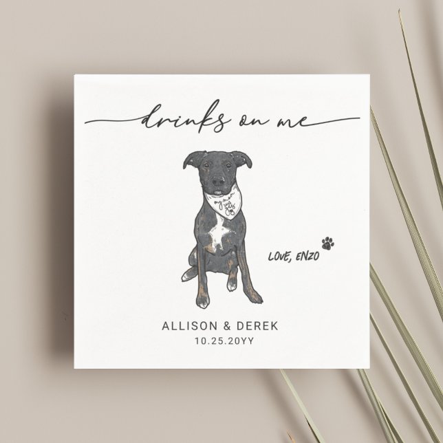 Serviette En Papier Boissons mignonnes sur moi Pet Bandana Mariage chi (Créateur téléchargé)