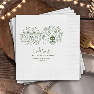 Serviette En Papier Boissons Offertes Animaux de Compagnie Dessin à la