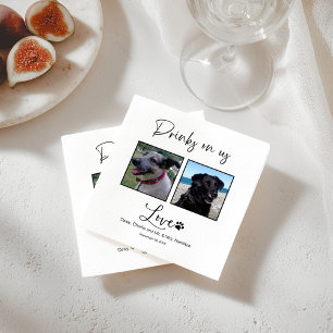 Serviette En Papier Boissons Offertes Appel Photo Calligraphie Mariage