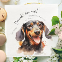 Boissons Offertes Par Moi Dachshund Aquarelle Amus