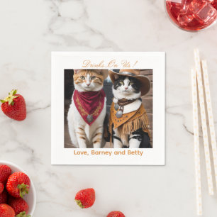 Serviette En Papier Boissons Offertes Simple Photo Mignons Chats Amusa