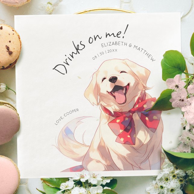 Serviette En Papier Boissons Pour Moi Labrador Aquarelle Amusement Chi (Créateur téléchargé)