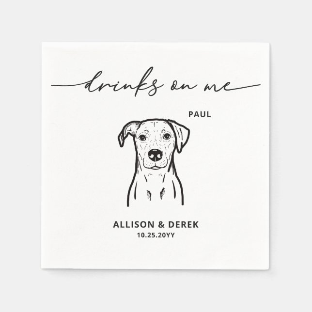 Serviette En Papier Boissons simples sur le Mariage de chien Me (Devant)