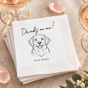 Serviette En Papier Boissons sont sur moi Ligne de chien Art de mariag