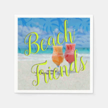Boissons sur la plage Les amis disent
