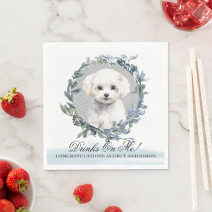 Serviette En Papier Boissons sur moi Bichon Frise Mariage d'animaux de