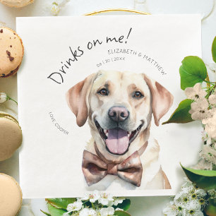 Serviette En Papier Boissons Sur Moi Labrador Watercolor Fun Chien Ani