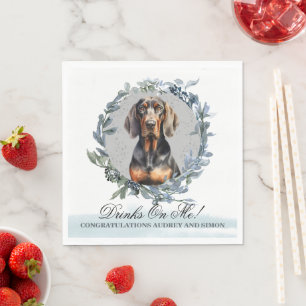 Serviette En Papier Boissons sur moi Noir et Tan Coonhound Mariage ani