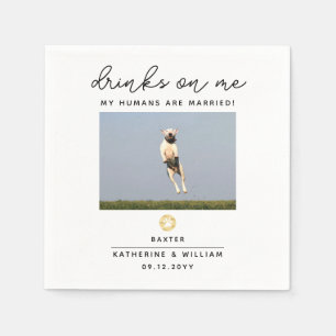 Serviette En Papier Boissons sur moi Pet Photo Mariage Napkin