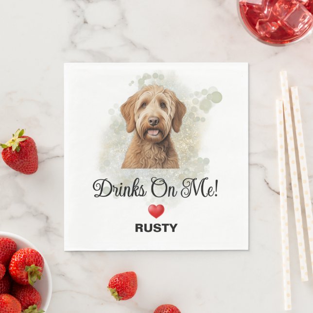 Serviette En Papier Boissons sur mon mariage de Labradoodle (En situation)