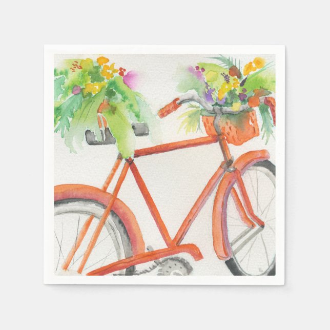 Serviette En Papier Boîte à fleurs à vélo (Devant)
