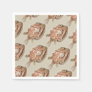 Serviette En Papier Boîte aux poissons rouges nautiques vintage d'Erns