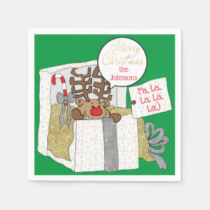 Serviette En Papier Boîte cadeau Christmas Reindeer