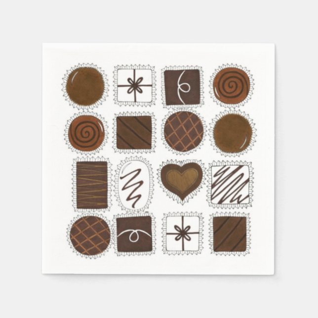 Serviette En Papier Boîte de chocolats Saint Valentin Valentin Napkin (Devant)