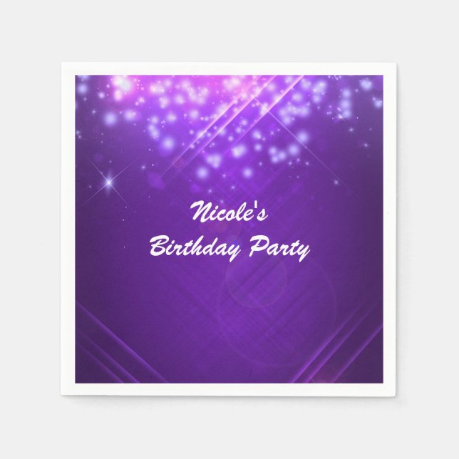 Serviette En Papier Boîte de nuit Purple Sparkle Glam Dance (Devant)