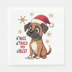 Serviette En Papier Boîte jolie chien Boxer Noël Joli J'ai essayé de m