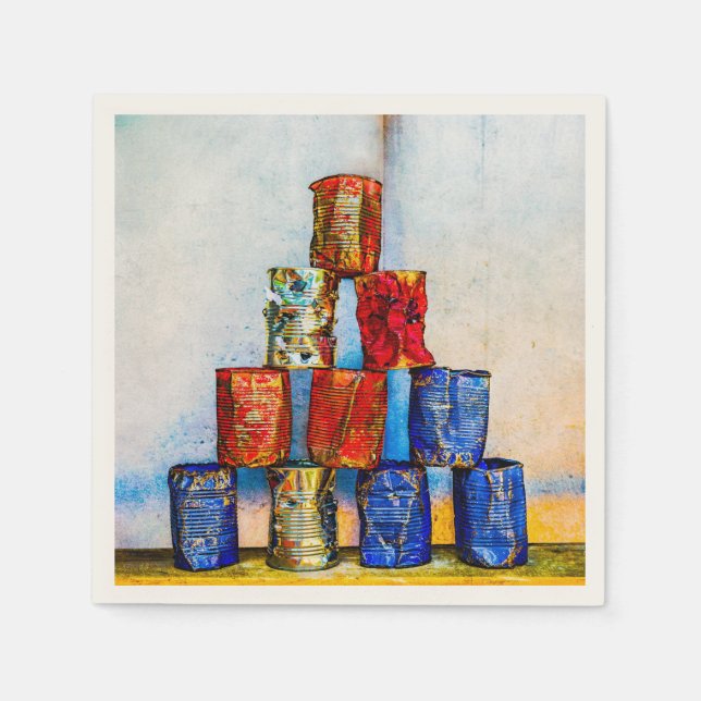 Serviette En Papier Boites À Soupe - Après Le Déjeuner (Devant)