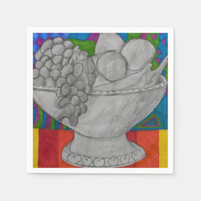 Serviette En Papier Bol de fruits frais (Devant)
