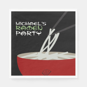 Serviette En Papier Bol de nouilles Ramen Party asiatique