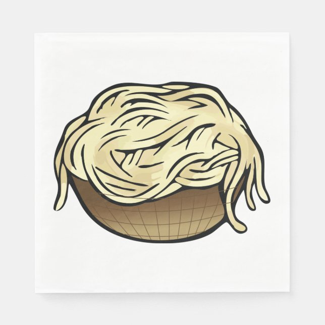 Serviette En Papier Bol de spaghetti Alimentation de nouilles de pâtes (Devant)