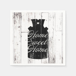 Serviette En Papier Bol en bois blanc de ferme cruche de lait Maison D