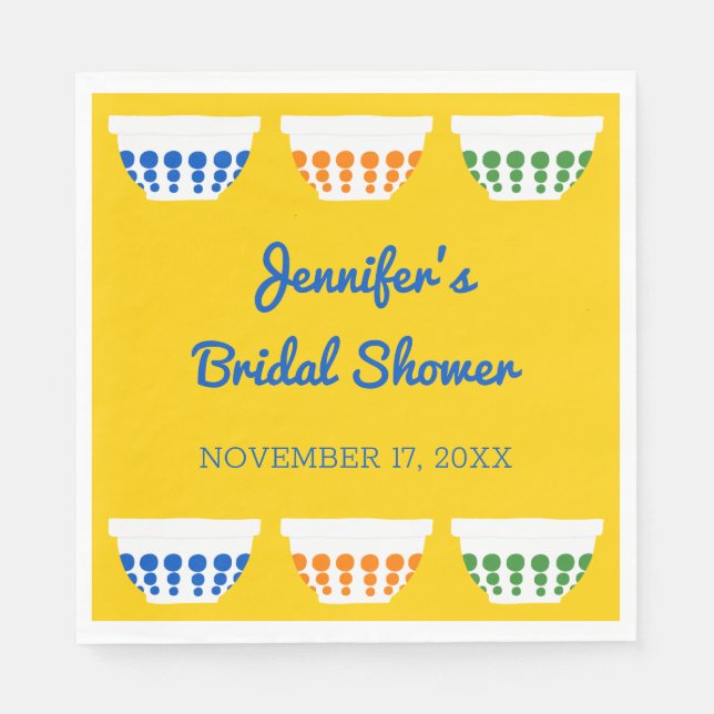 Serviette En Papier Bol vintage personnalisés pour la douche de la mar (Devant)