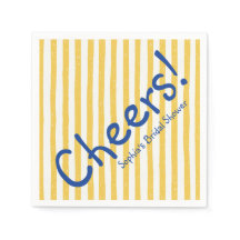 Bold Blue Cheers Rayure Jaune Enterrement de Vie d