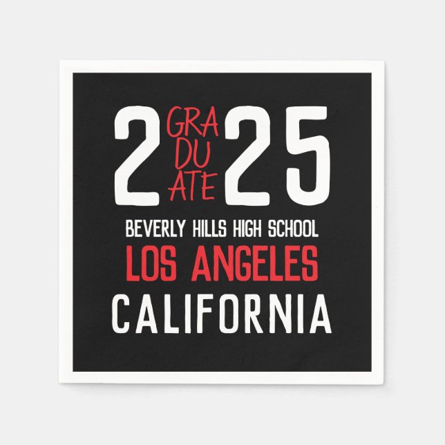 Serviette En Papier Bold Classe moderne de 2025 Graduation (Devant)