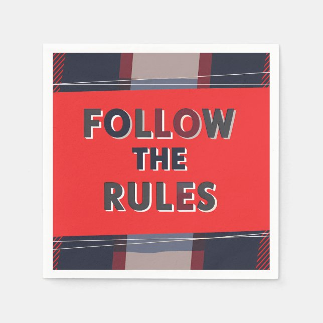 Serviette En Papier Bold Rules: A Clear, Striking Message (Devant)