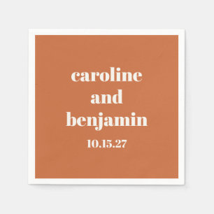 Serviette En Papier Bold Terracotta Chic Mariage moderne Personnalisé
