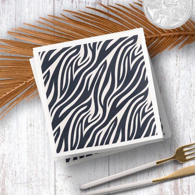 Serviette En Papier Bold Zebra Skin Motif noir & blanc ID1151 (Créateur téléchargé)