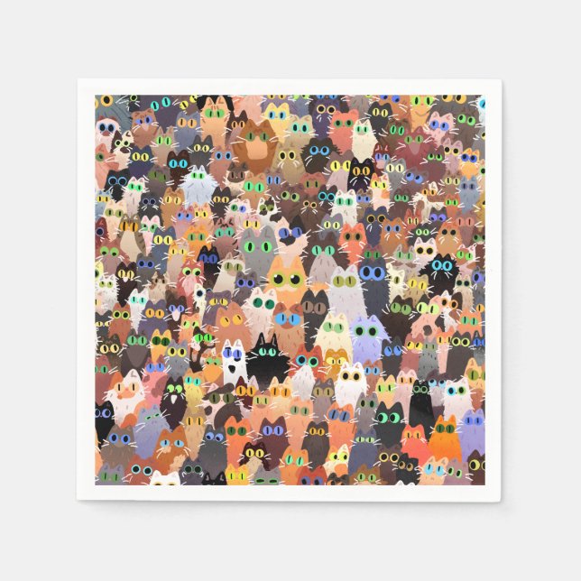 Serviette En Papier Boli en Papier Chat Napkin (Devant)