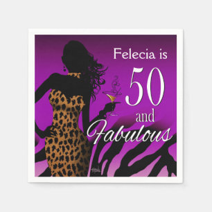 Serviette En Papier Bombshell Leopard 50e anniversaire   pourpre