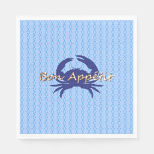 Serviette En Papier Bon-appétit—BLEUE_Crab-diamant—Célébrer