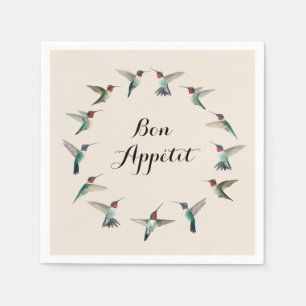 Serviette En Papier Bon Appétit Colibri à gorge rubis