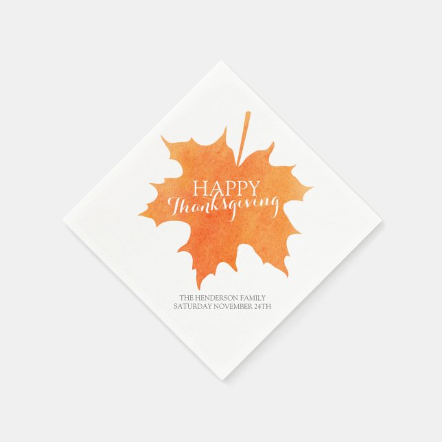 Serviette En Papier Bon thanksgiving aquarelle serviettes en feuille d (Coin)
