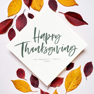 Serviette En Papier Bon thanksgiving chasseur de pinceau vert