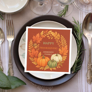Serviette En Papier Bon thanksgiving citrouille chute terre cuite